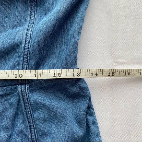 Pilcro And The Letterpress Blue Cool Girl Chambray Sleeveless Mini Dress Size 6 - Picture 13 of 14